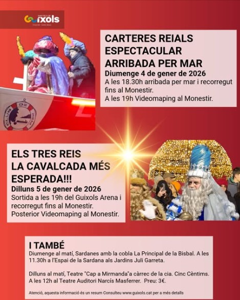 Tot a punt per l'arribada de Ses Majestats els Tres Reis a Sant Feliu de Guíxols. 